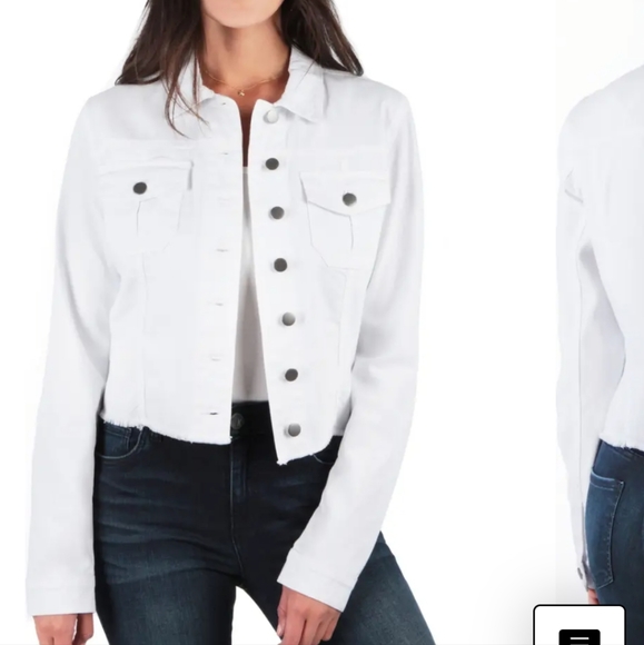 NWOT Kut from the Kloth denim frayed hem trucker jacket - Picture 5 of 6